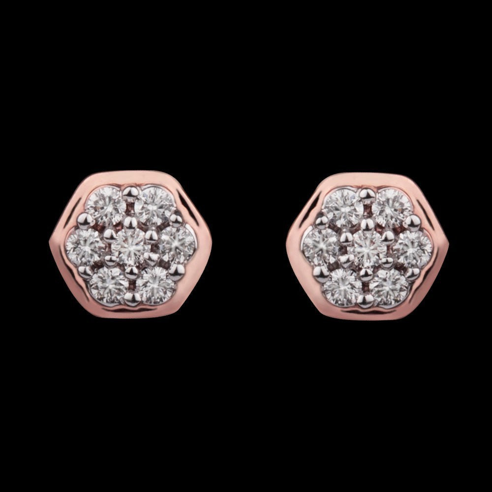 14K Rose Gold Diamond Earrings - 0.19ct VVS-VS-HI