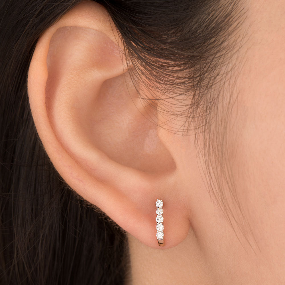 18K Rose Gold Diamond Earrings - 0.22ct VS-GH