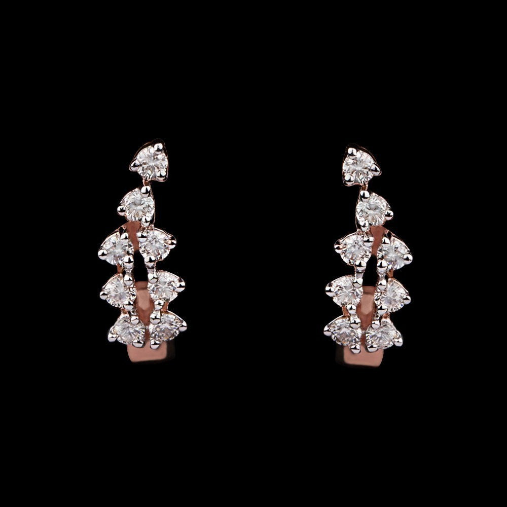 14K Rose Gold Diamond Earrings - 0.34ct VVS-VS-HI