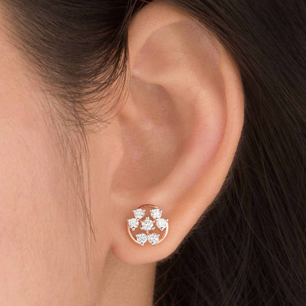 14K Rose Gold Diamond Earrings - 0.7ct VS-SI-IJ