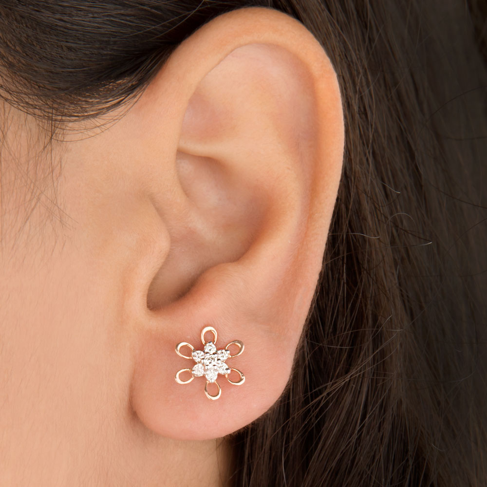 14K Rose Gold Diamond Earrings - 0.23ct VVS-VS-GH