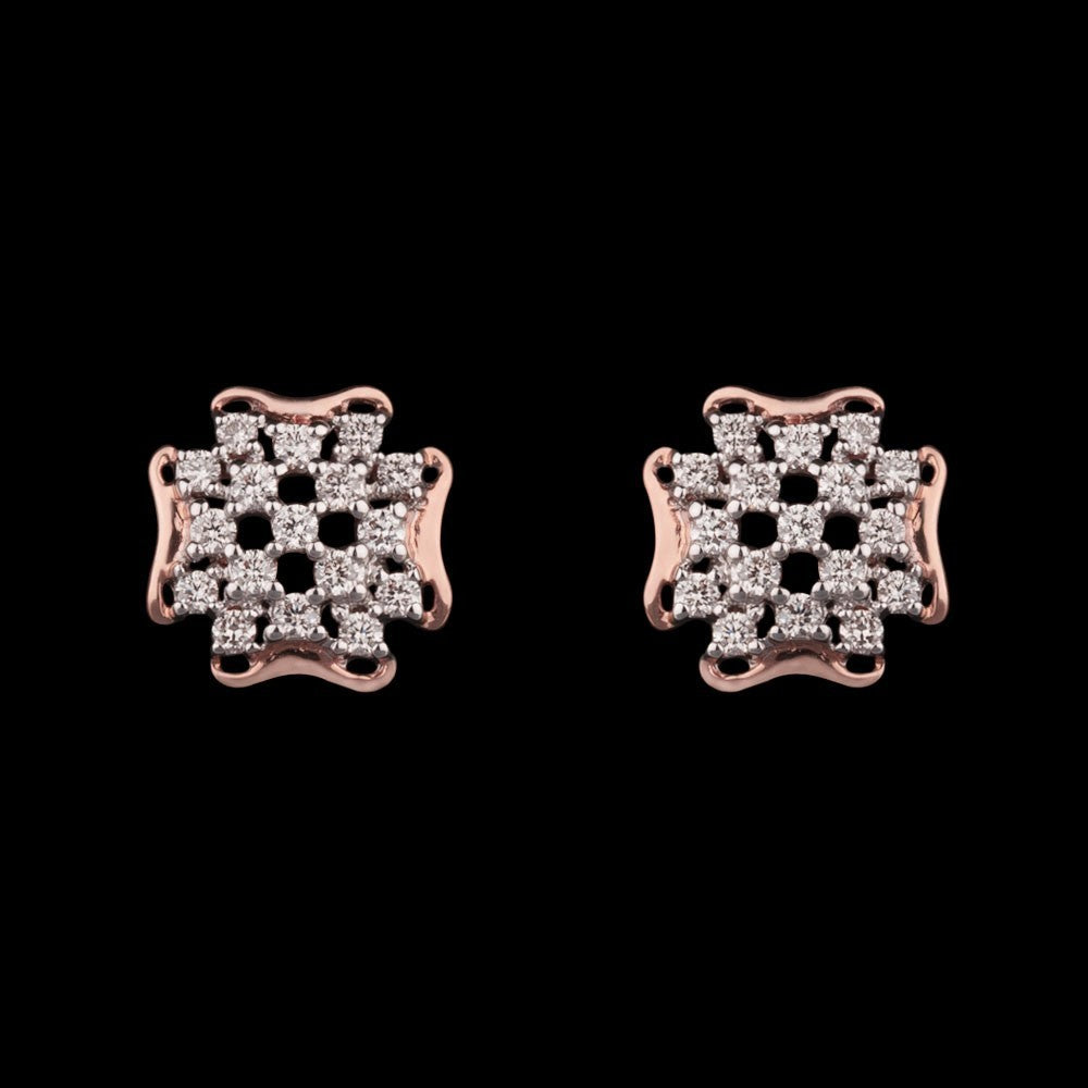 14K Rose Gold Diamond Earrings - 0.33ct VVS-VS-HI
