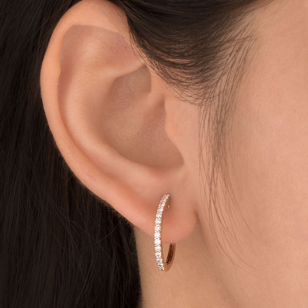 14K Rose Gold Diamond Earrings - 0.38ct VVS-VS-IJ