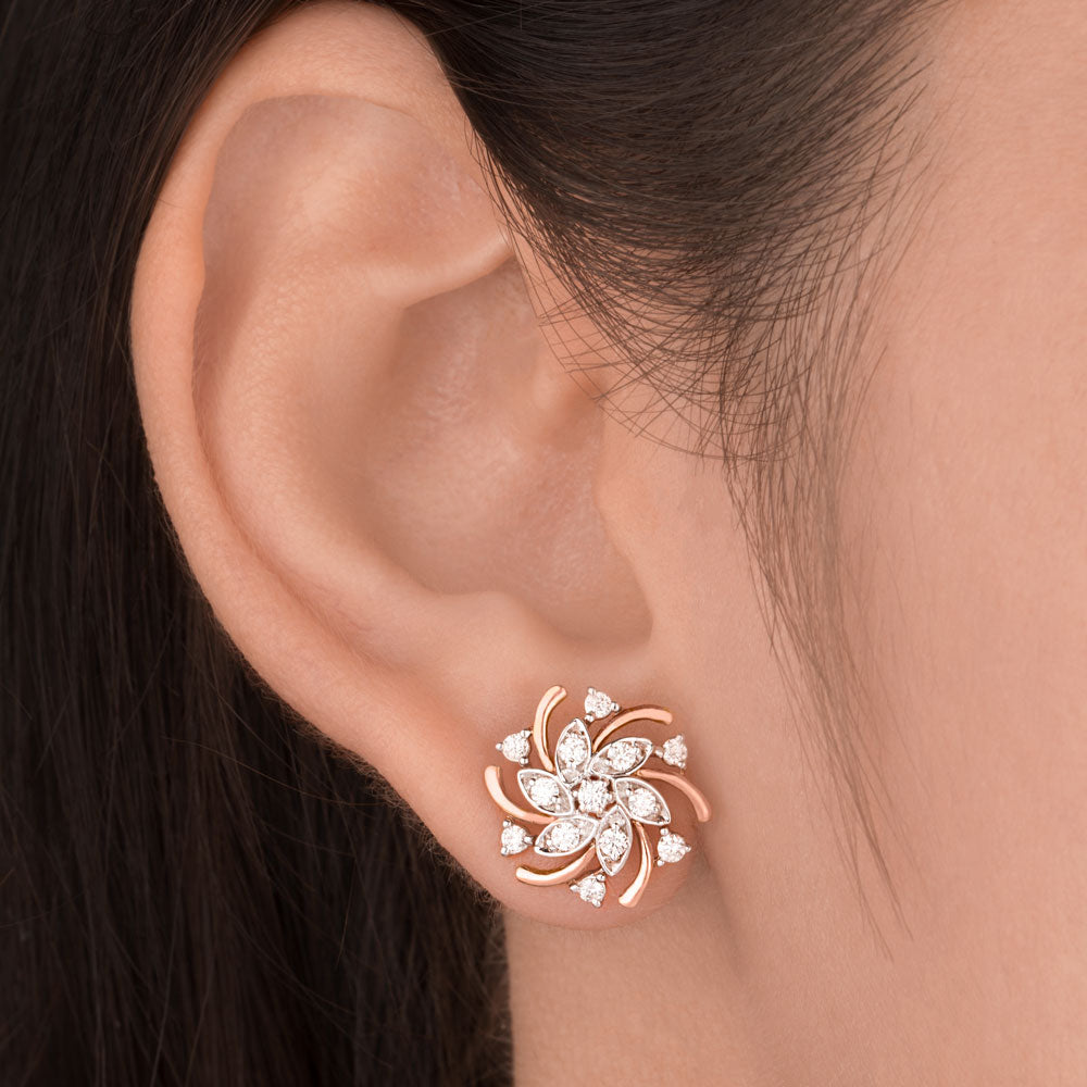 14K Rose Gold Diamond Earrings - 0.54ct VVS-VS-HI