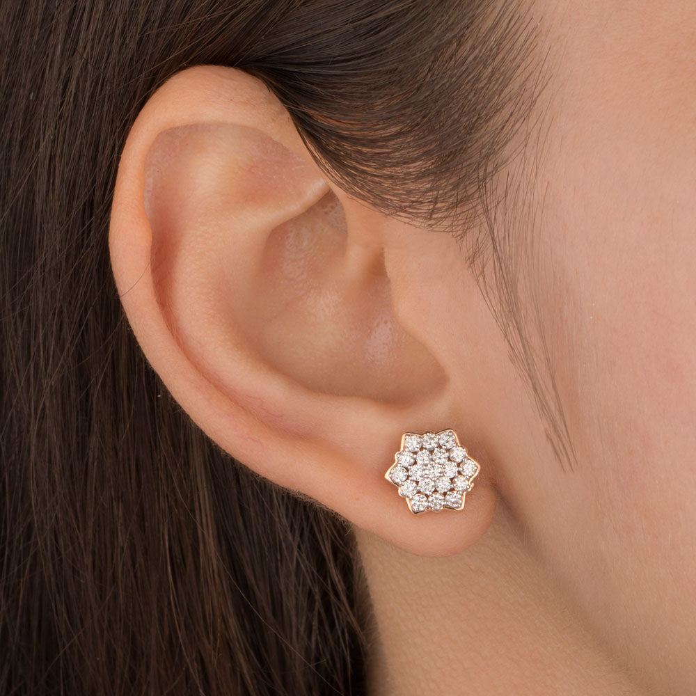 18K Rose Gold Diamond Earrings - 0.801ct VVS-VS-GH