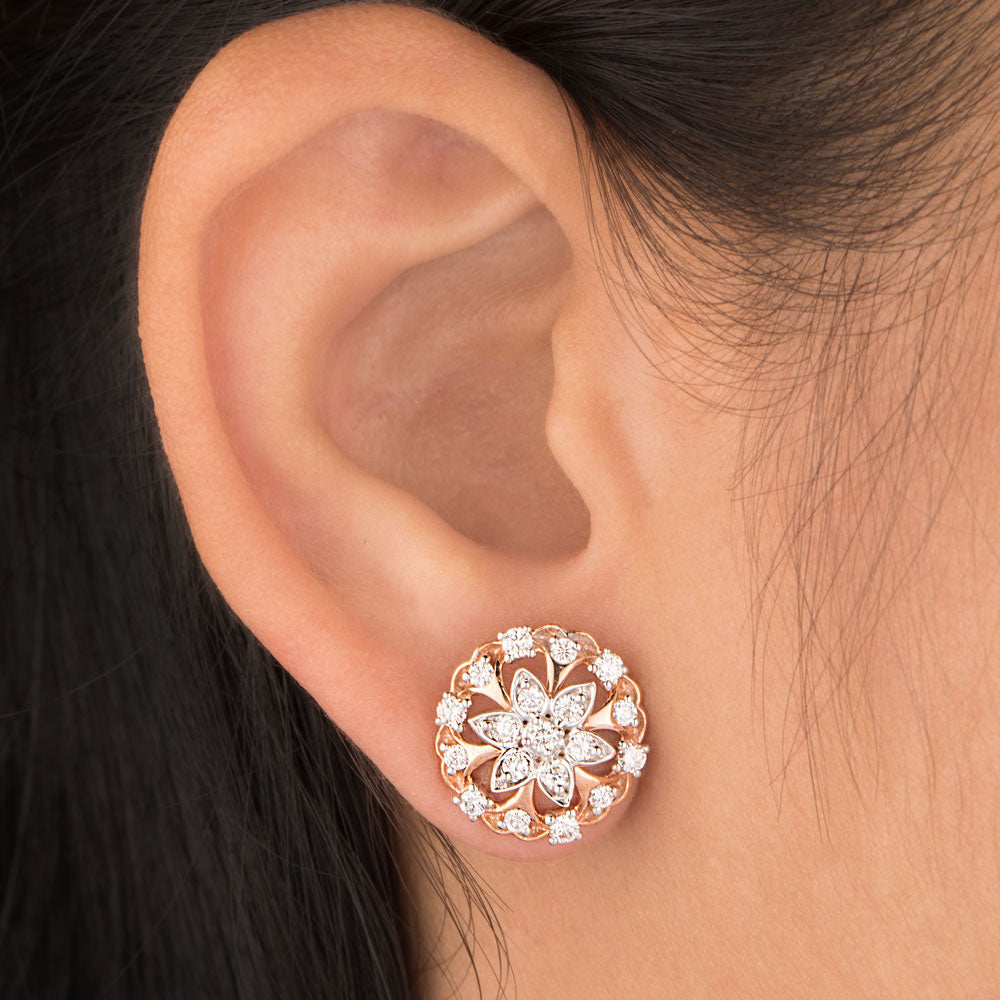 14K Rose Gold Diamond Earrings - 0.85ct VVS-VS-HI
