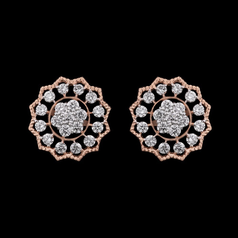 18K Rose Gold Diamond Earrings - 0.75ct VVS-VS-GH