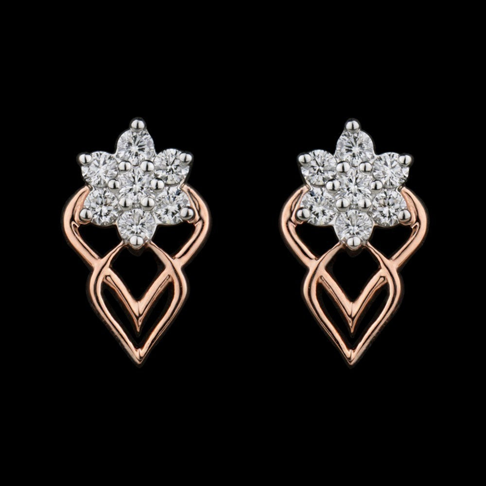 18K Rose Gold Diamond Earrings - 0.33ct VS-GH