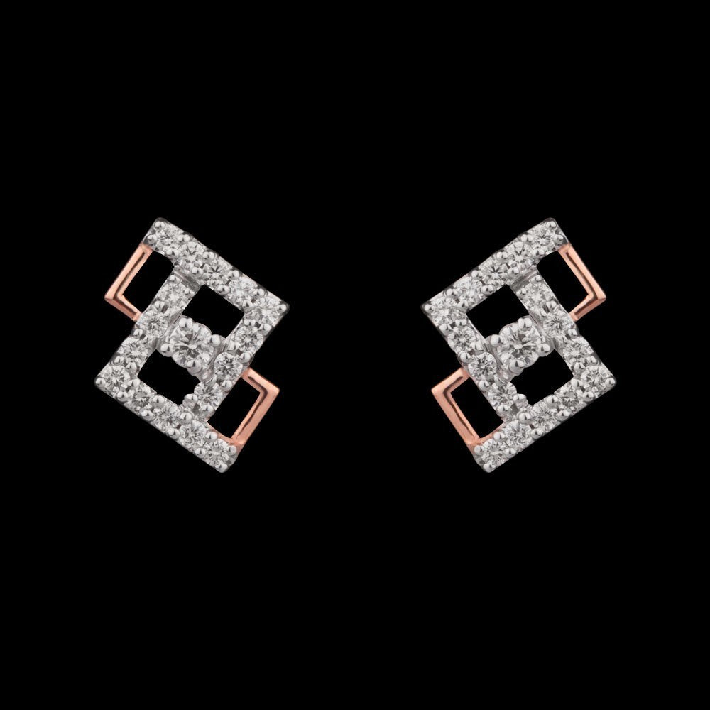 14K Rose Gold Diamond Earrings - 0.4ct VS-SI-HI