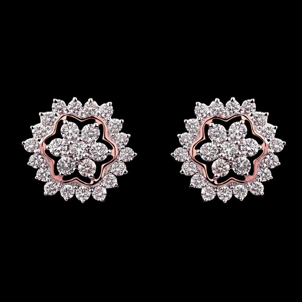 14K Rose Gold Diamond Earrings - 1.36ct VVS-VS-HI