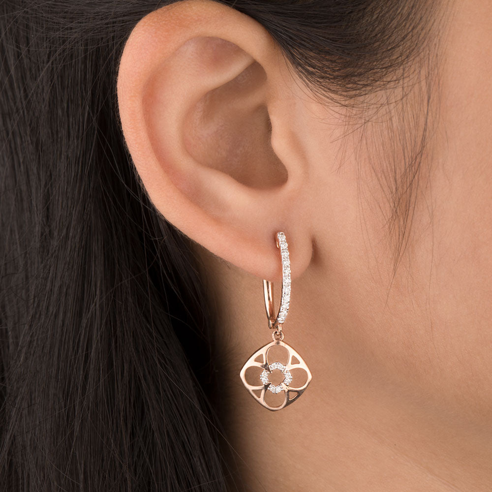 14K Rose Gold Diamond Earrings - 0.29ct SI-IJ