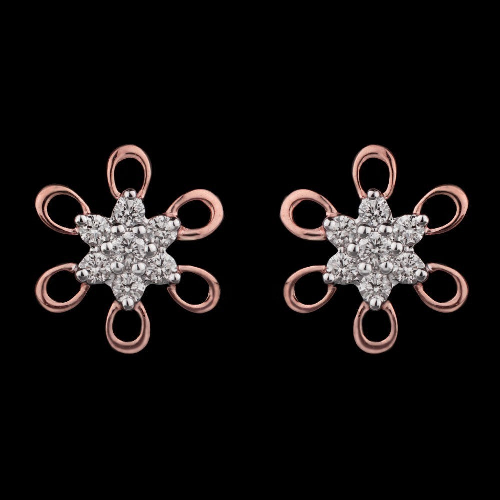 14K Rose Gold Diamond Earrings - 0.22ct VS-SI-HI