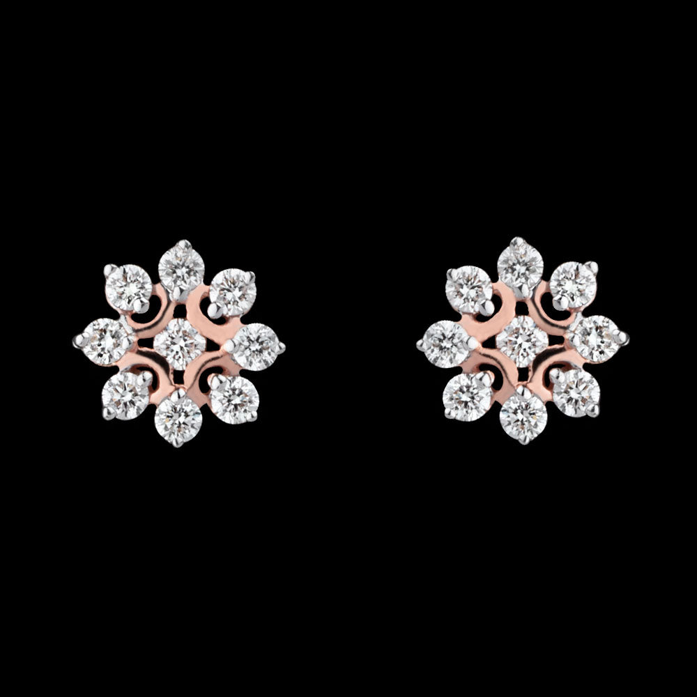 14K Rose Gold Diamond Earrings - 0.32ct VS-GH