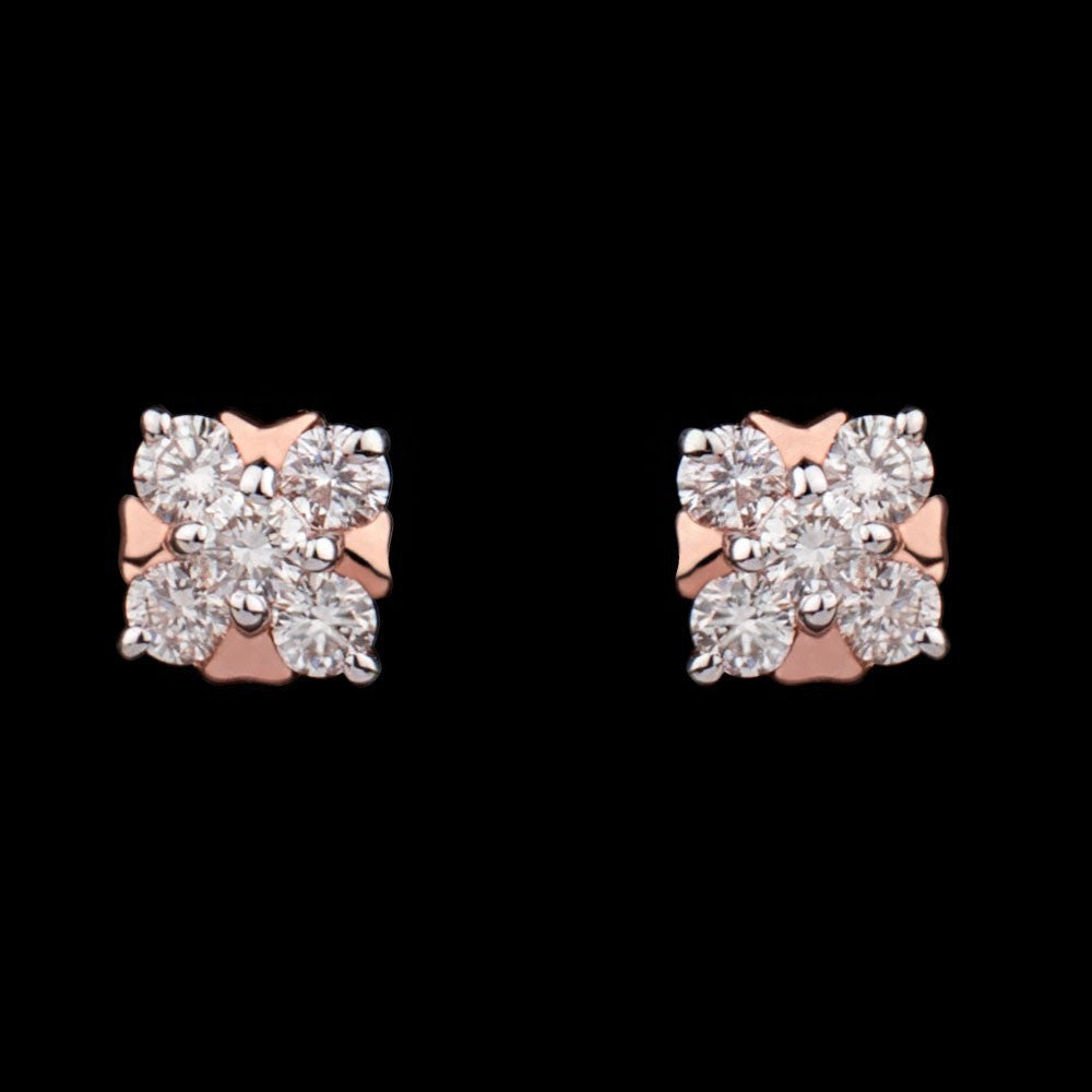 14K Rose Gold Diamond Earrings - 0.21ct VVS-VS-HI