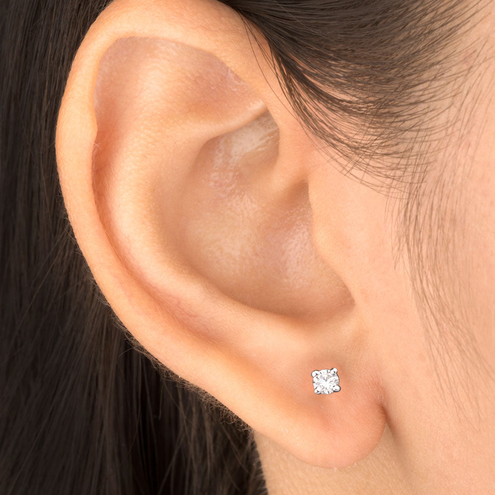 14K Rose Gold Diamond Earrings - 0.1ct VVS-VS-HI