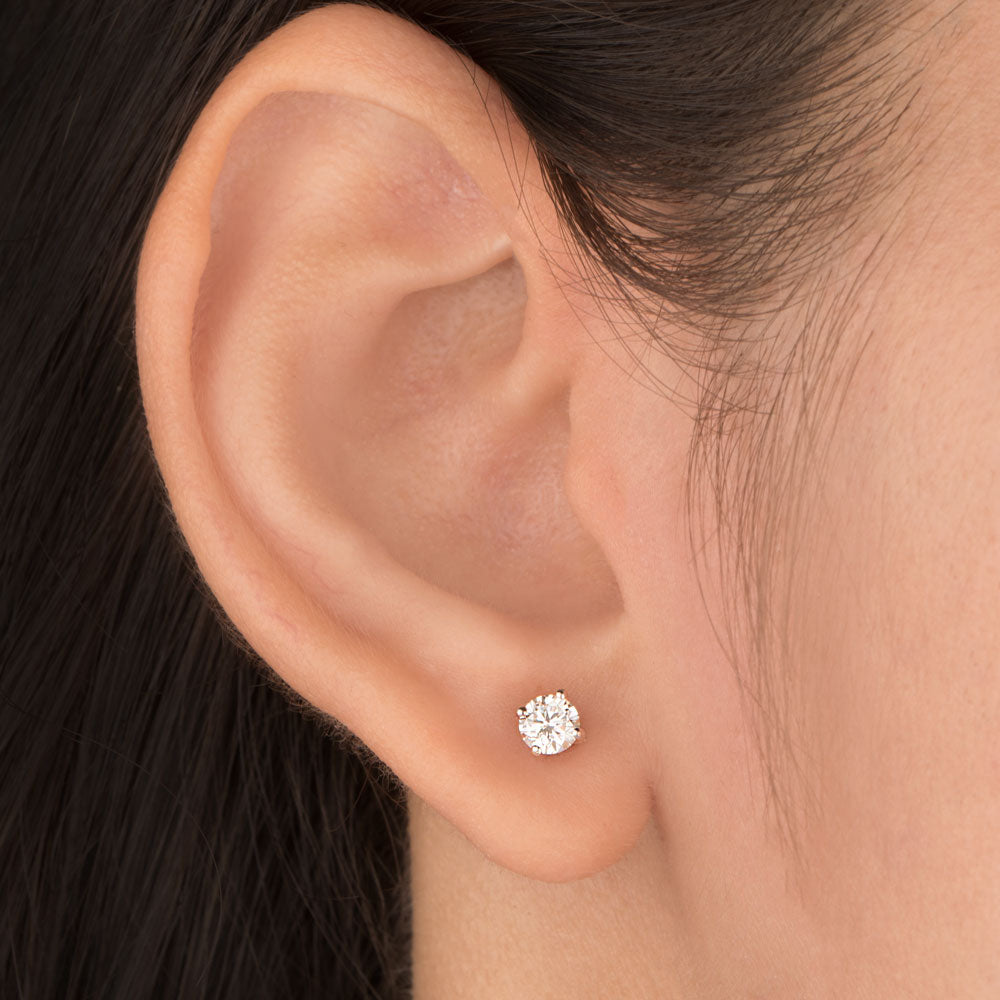 18K Rose Gold Diamond Earrings - 0.263ct VS-HI