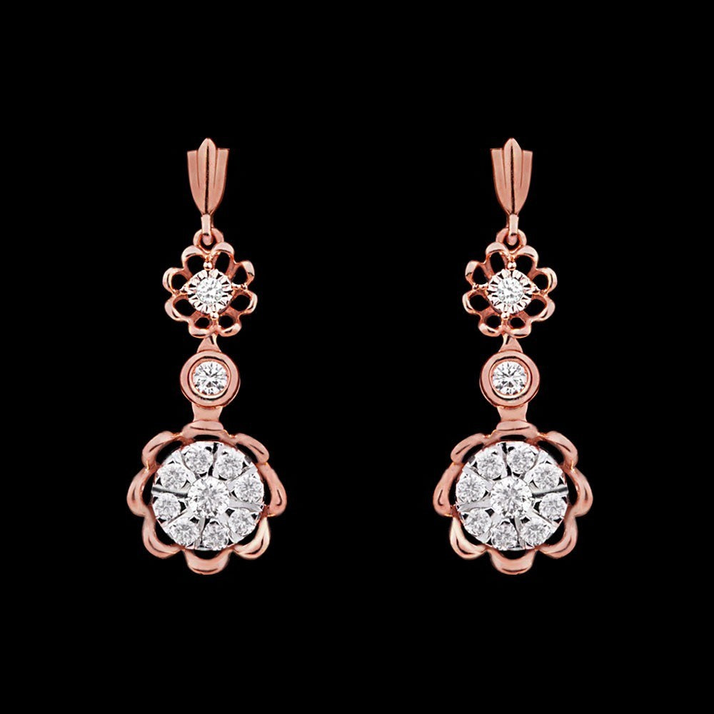 14K Rose Gold Diamond Earrings - 0.28ct VVS-VS-HI