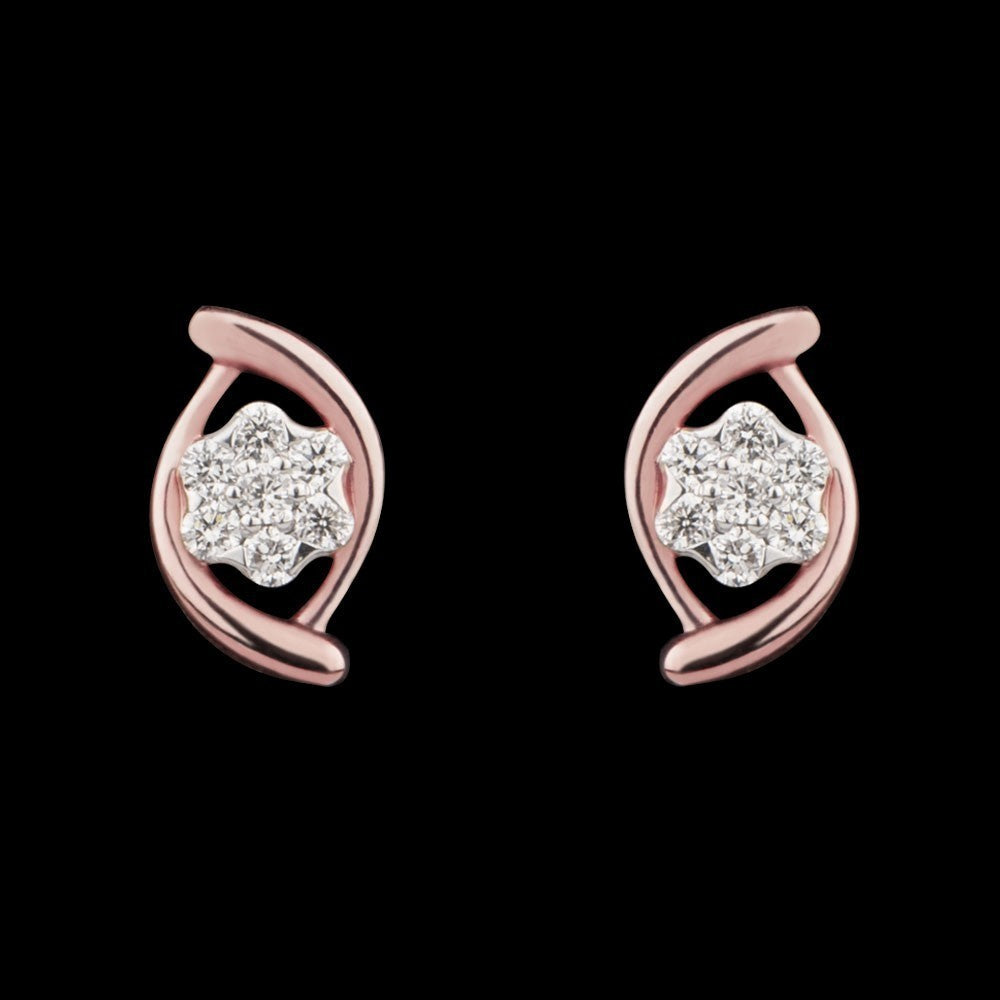 14K Rose Gold Diamond Earrings - 0.16ct VVS-VS-GH