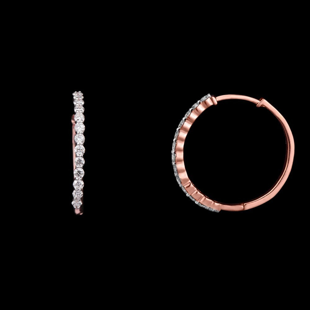 14K Rose Gold Diamond Earrings - 0.47ct VVS-VS-HI