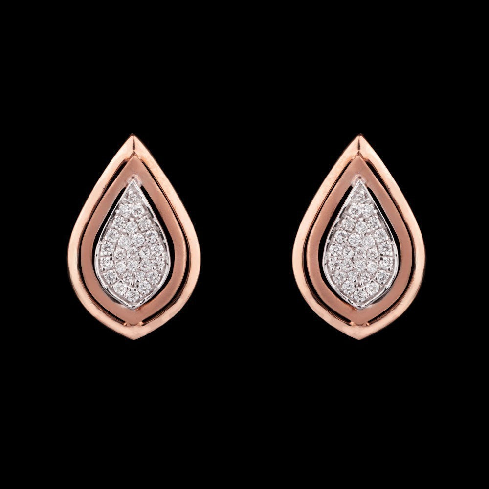 18K Rose Gold Diamond Earrings - 0.26ct SI-GH