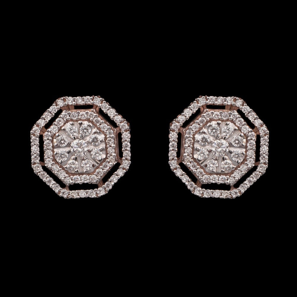 14K Rose Gold Diamond Earrings - 0.62ct SI-GH