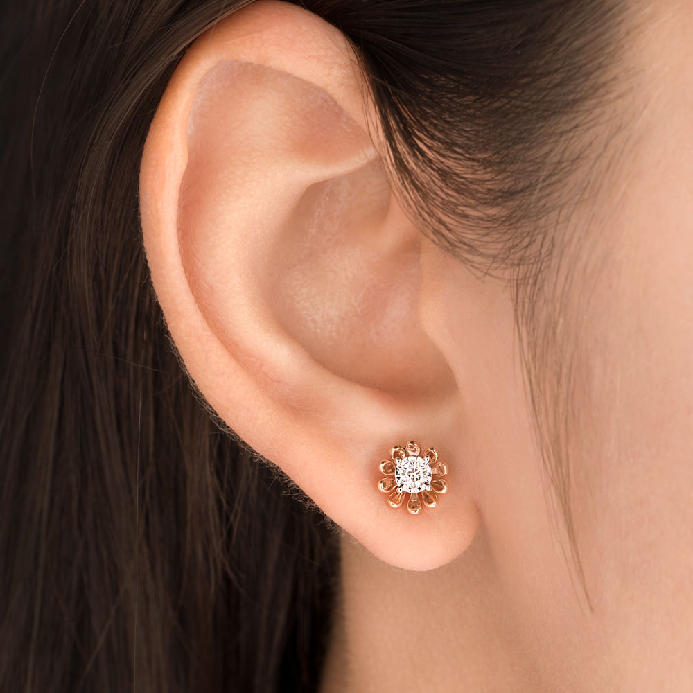18K Rose Gold Diamond Jewellery - 0.159ct VVS-VS-GH