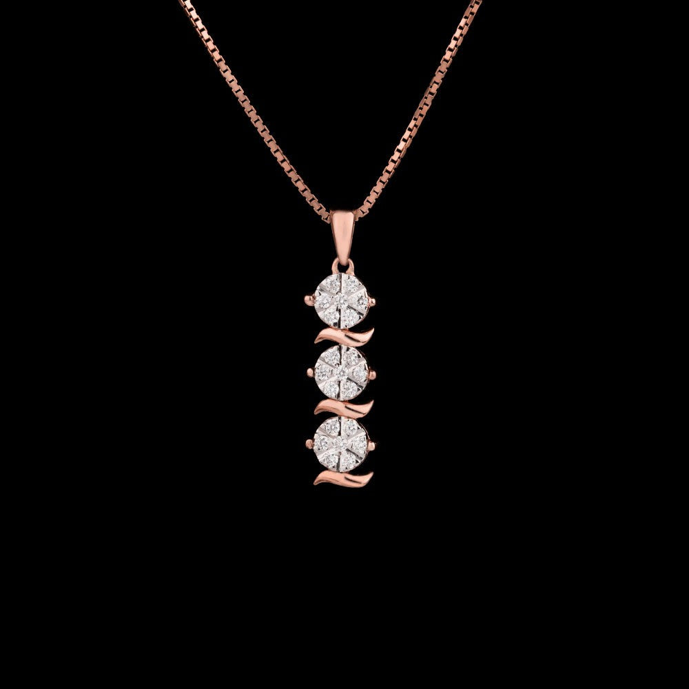 14K Rose Gold Diamond Pendant - 0.19ct VS-SI-GH