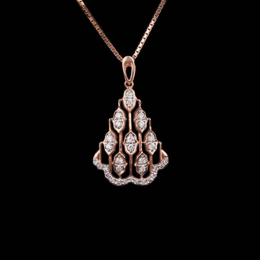 18K Rose Gold Diamond Pendant - 0.28ct SI-GH