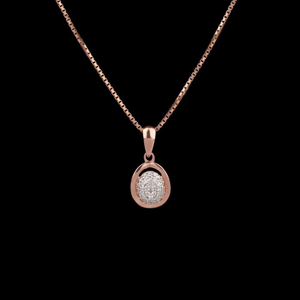 14K Rose Gold Diamond Pendant - 0.15ct SI-IJ