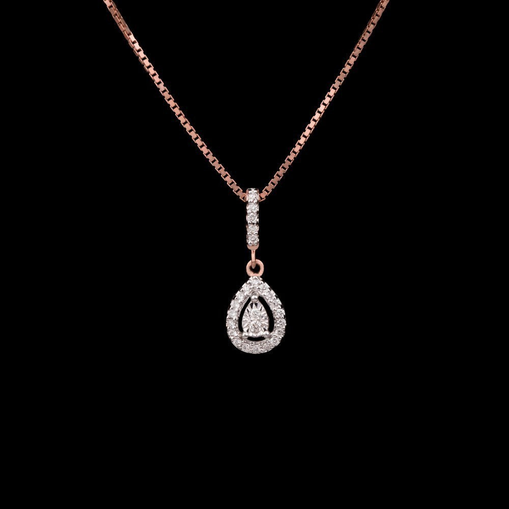 14K Rose Gold Diamond Pendant - 0.12ct SI-IJ
