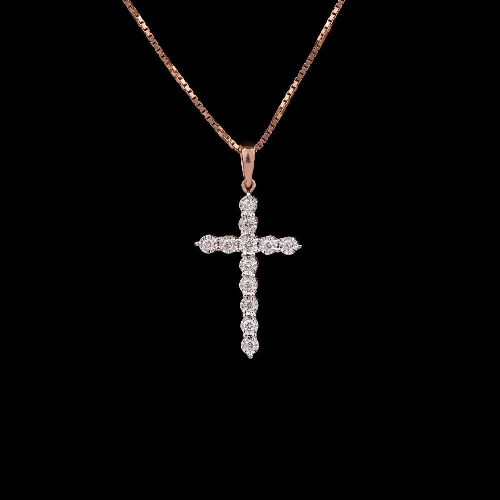14K Rose Gold Diamond Pendant - 0.16ct VVS-VS-HI