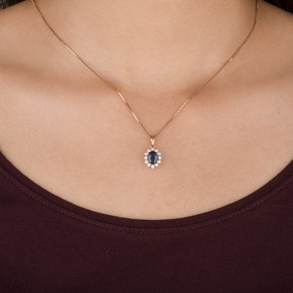 18K Rose Gold Diamond Pendant - 0.08ct SI-GH with Colour Stones