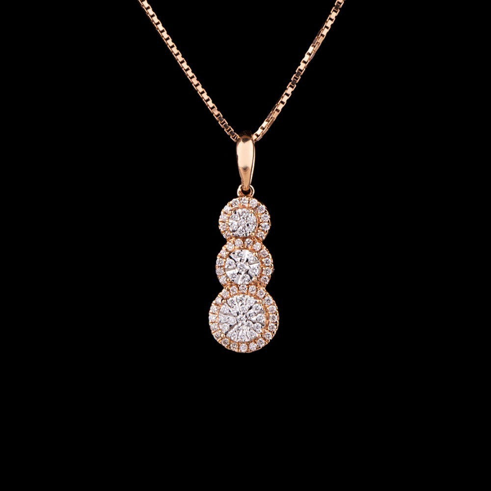 18K Rose Gold Diamond Pendant - 0.29ct SI-GH