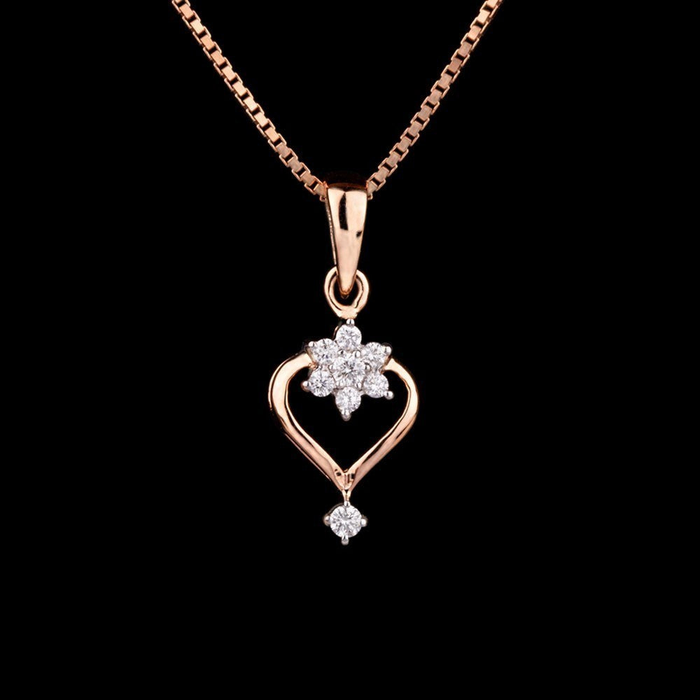 18K Rose Gold Diamond Pendant - 0.12ct VS-GH