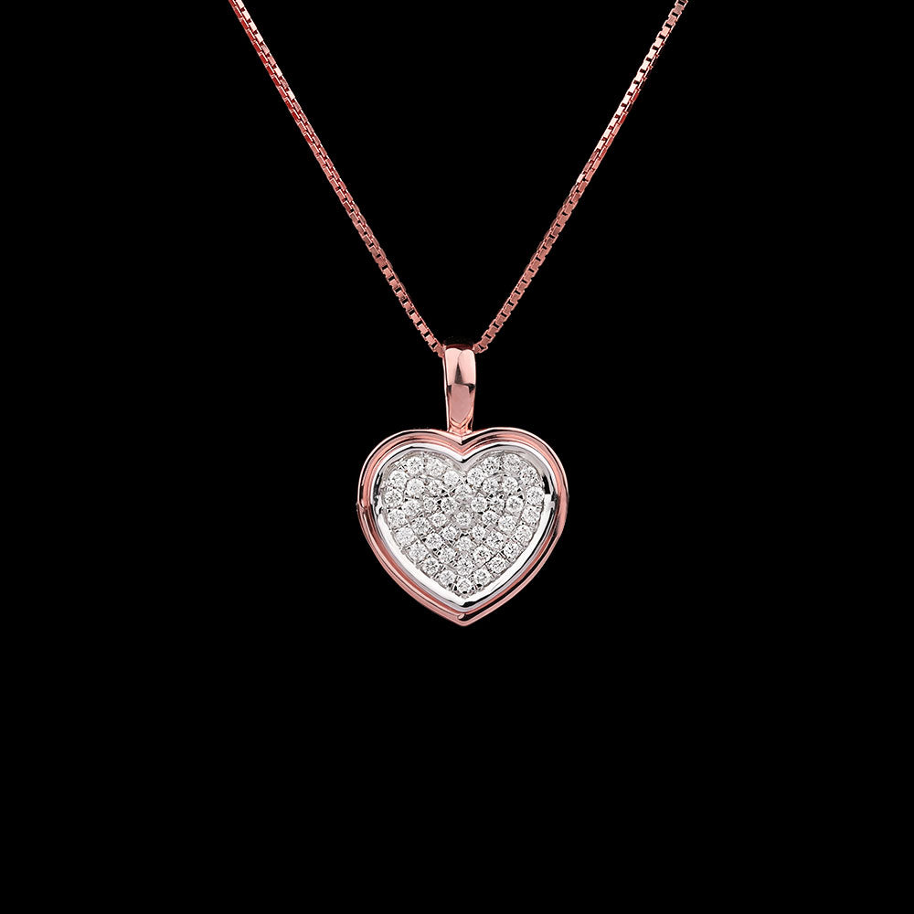 18K Rose Gold Diamond Pendant - 0.23ct SI-GH