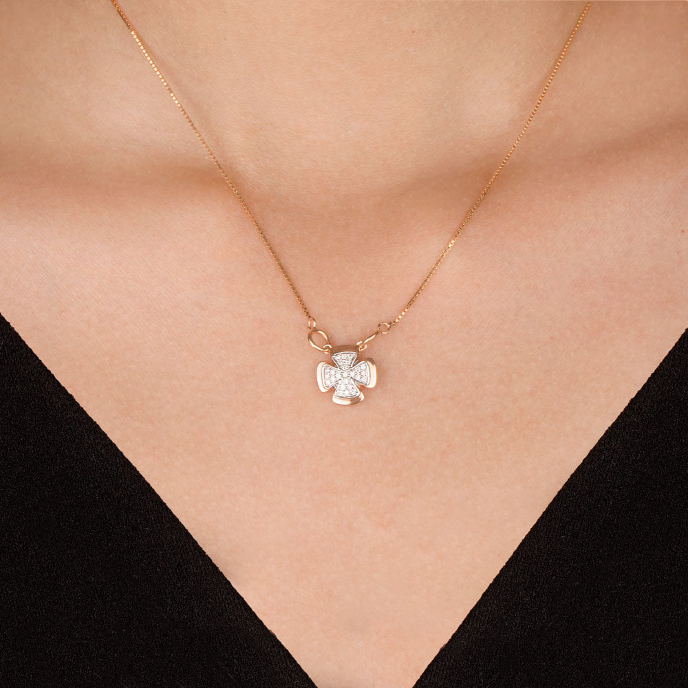 14K Rose Gold Diamond Pendant - 0.11ct SI-IJ