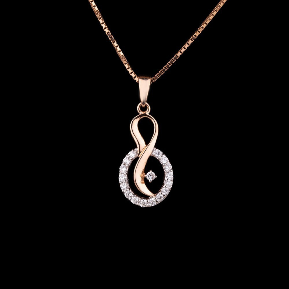 18K Rose Gold Diamond Pendant - 0.26ct VS-IJ
