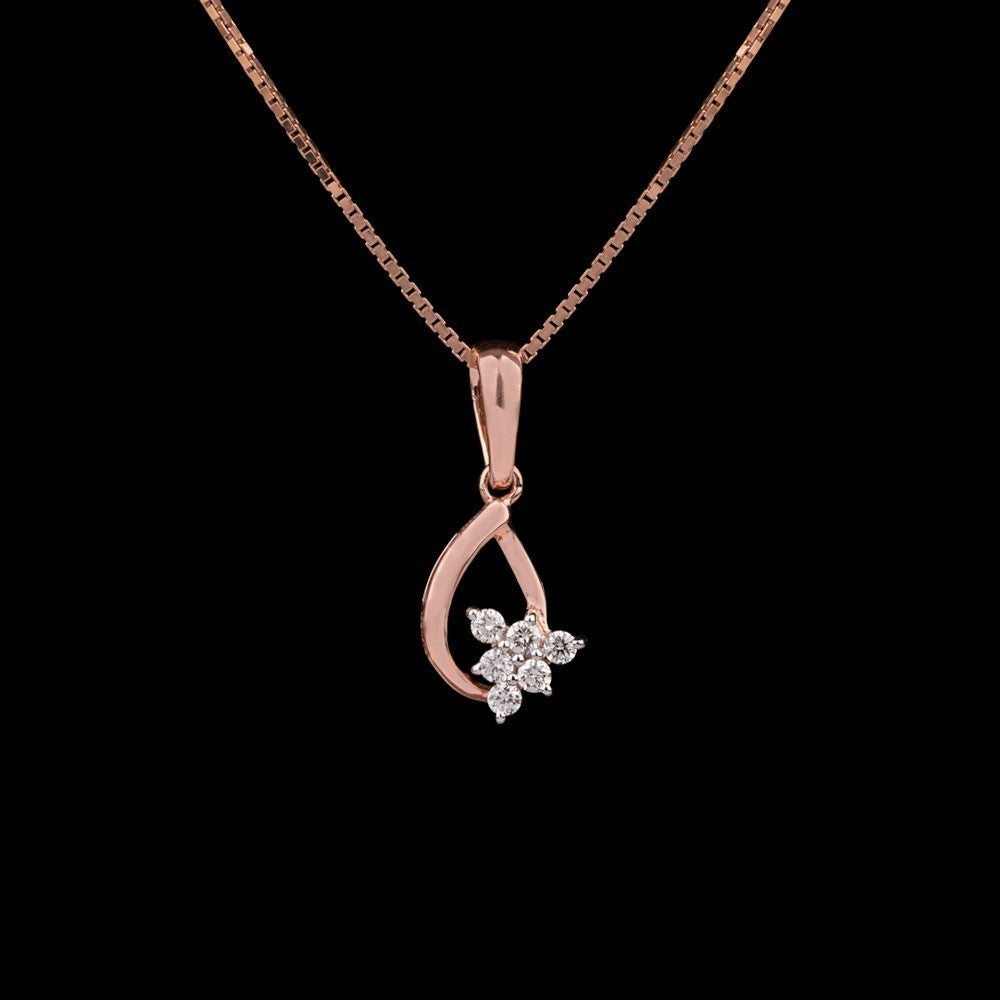 14K Rose Gold Diamond Pendant - 0.15ct VVS-VS-HI