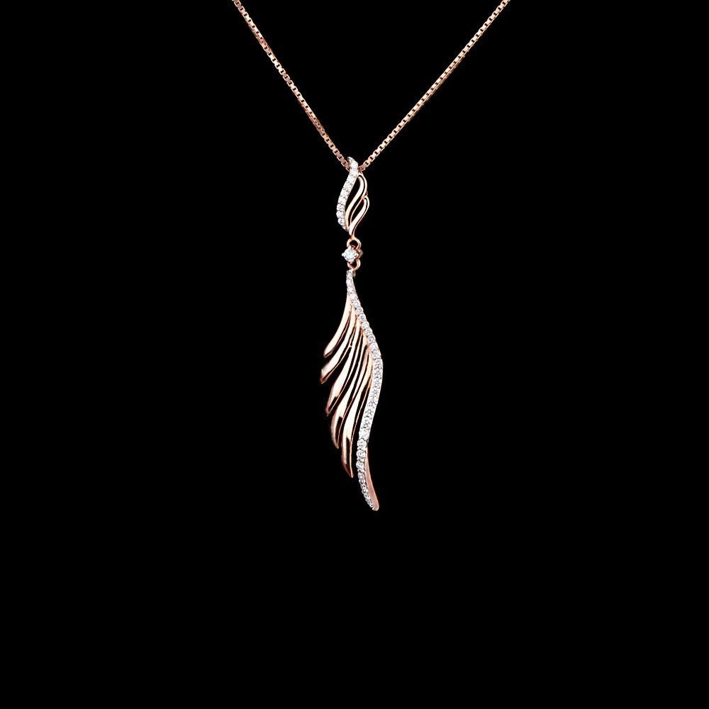 18K Rose Gold Diamond Pendant - 0.3ct SI-GH