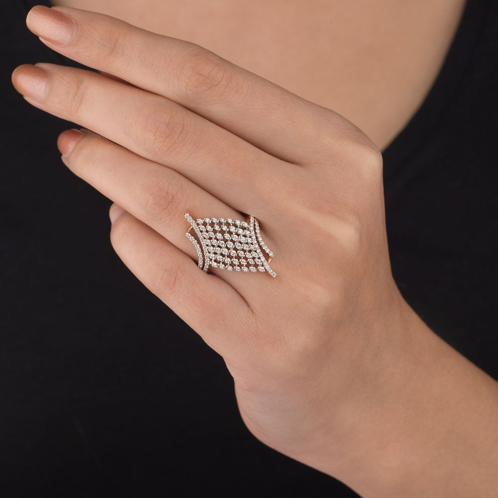18K Rose Gold Diamond Ring - 0.58ct SI-GH