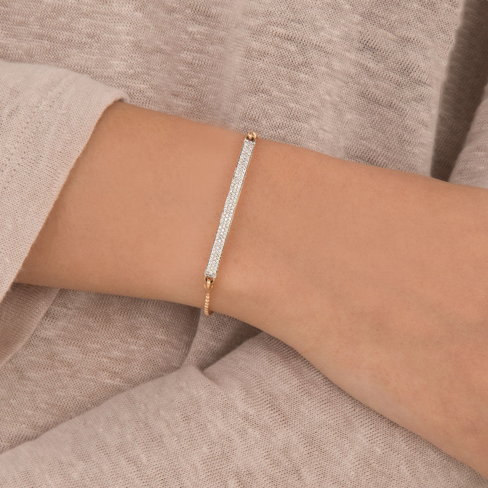 18K Rose Gold Diamond Bracelet - 0.42ct SI-GH