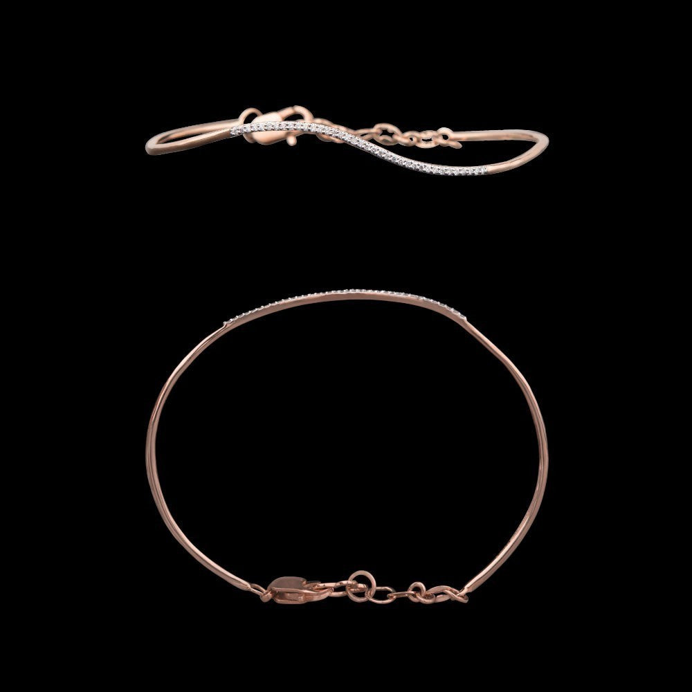18K Rose Gold Diamond Bracelet - 0.13ct VS-IJ