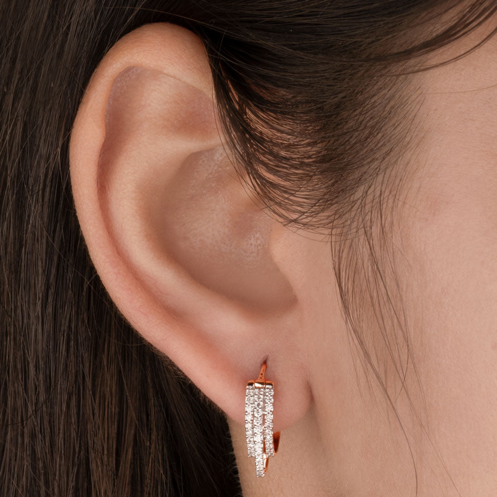 18K Rose Gold Diamond Earrings - 0.4ct VVS-VS-GH