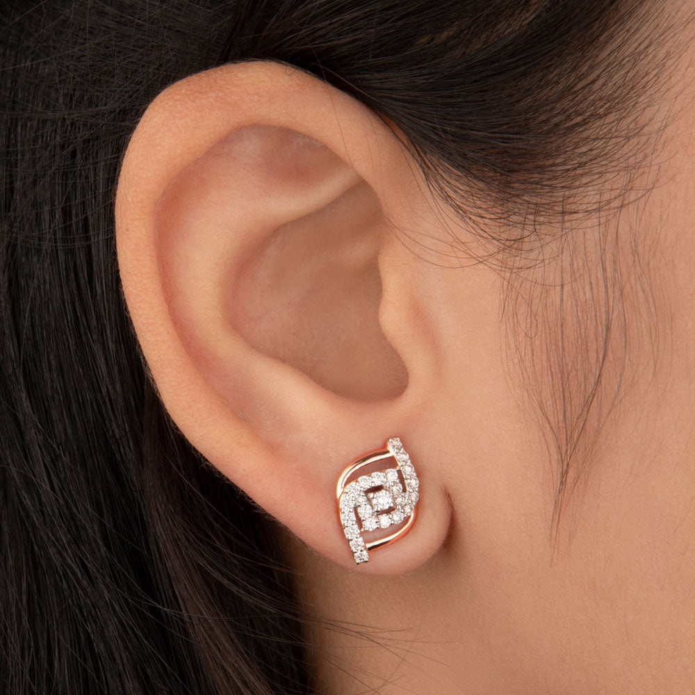 14K Rose Gold Diamond Earrings - 0.55ct VVS-VS-HI