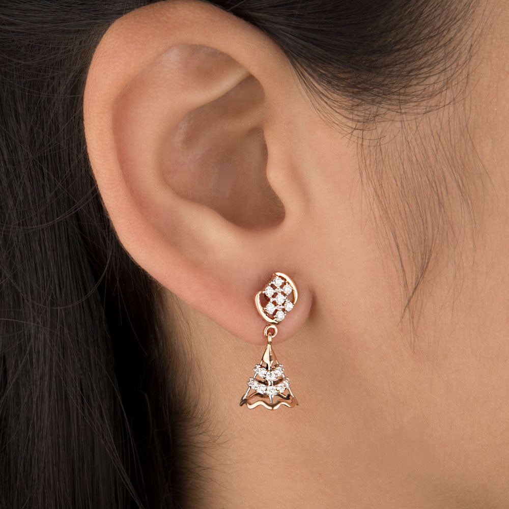 14K Rose Gold Diamond Earrings - 0.5ct VVS-VS-HI