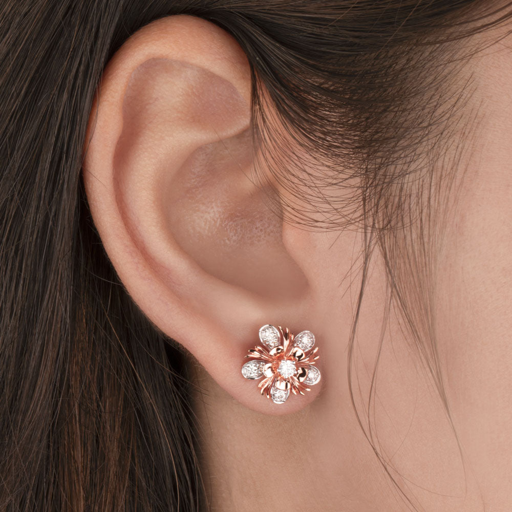 14K Rose Gold Diamond Earrings - 0.45ct VVS-VS-HI