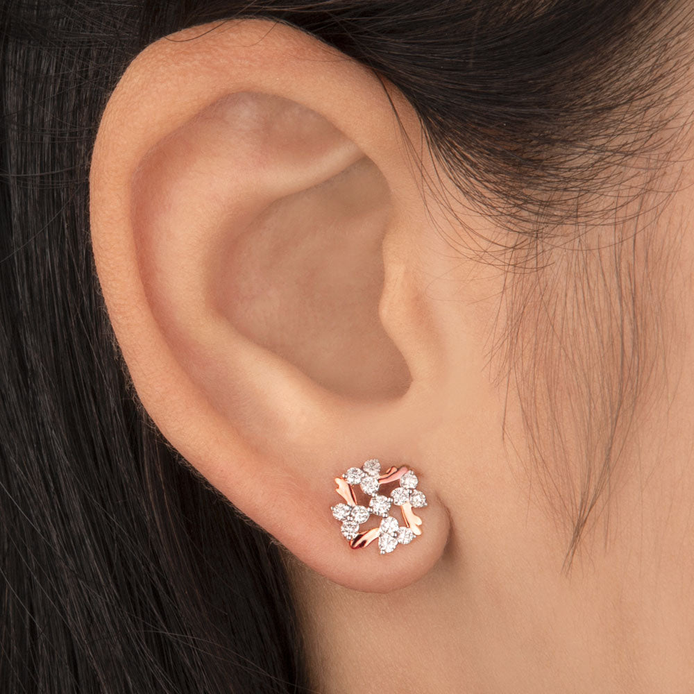 14K Rose Gold Diamond Earrings - 0.42ct VVS-VS-HI