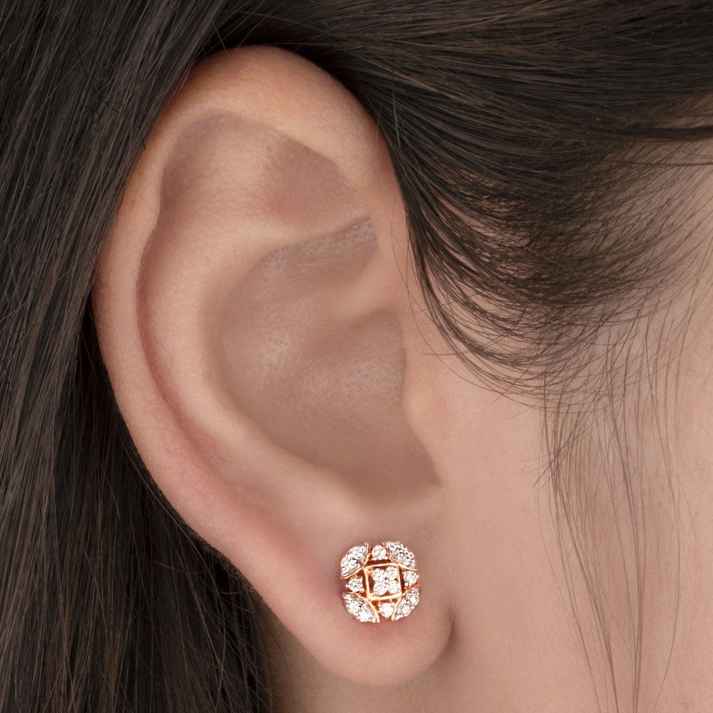 14K Rose Gold Diamond Earrings - 0.25ct VVS-VS-HI