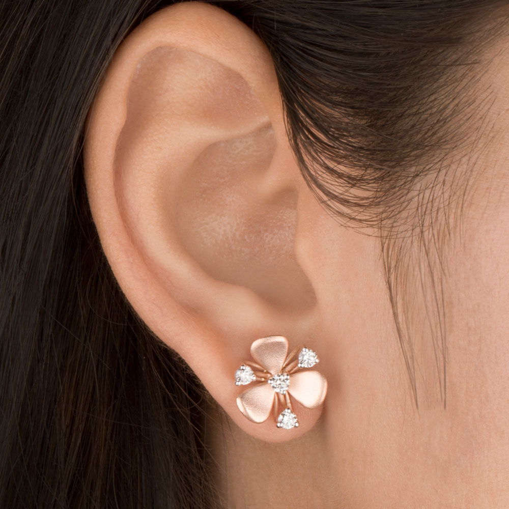 14K Rose Gold Diamond Earrings - 0.51ct VVS-VS-HI