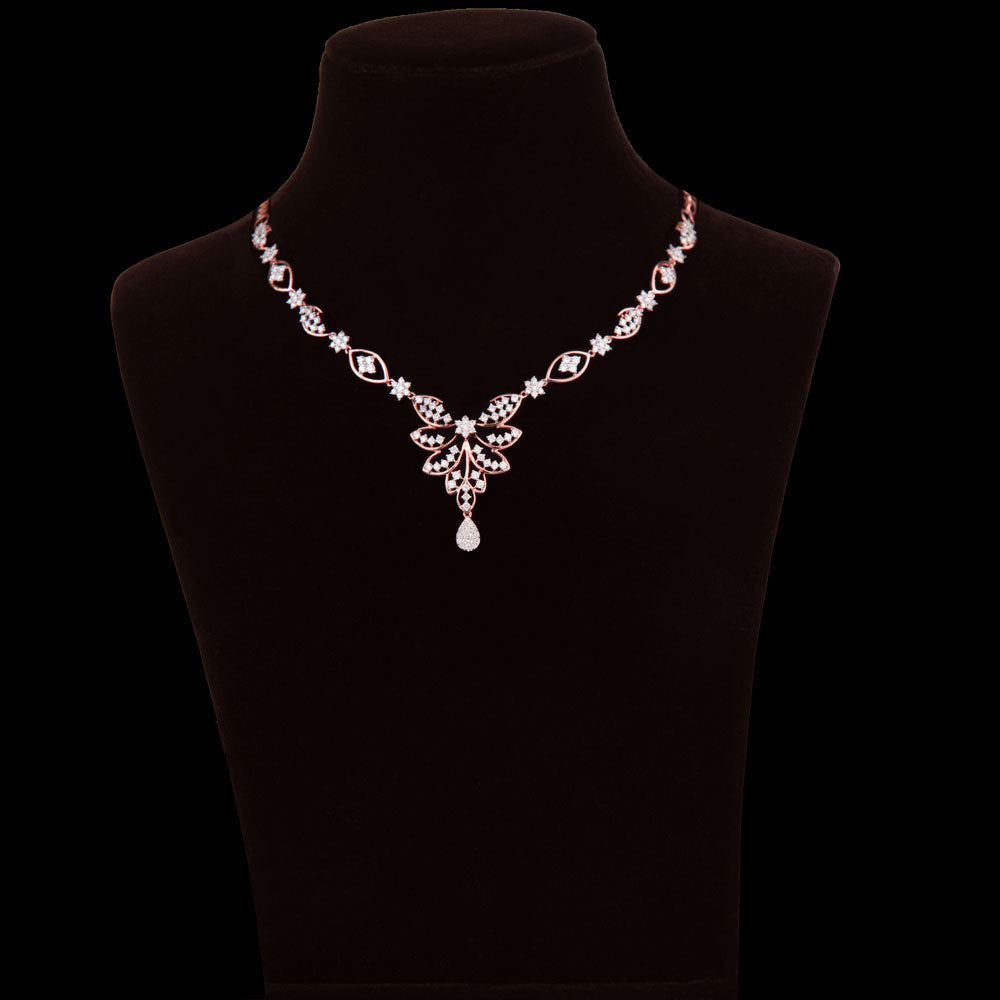 14K Rose Gold Diamond Necklace - 2.29ct VVS-VS-HI
